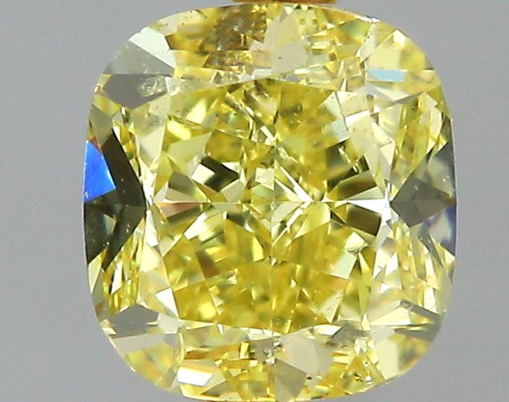 GIA 0.55 Fancy Intense Yellow-SI2 Cushion Diamond