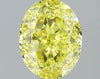 GIA 0.6 Fancy Yellow-VVS2 Oval Diamond