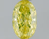 GIA 0.58 Fancy Intense Yellow-I1 Oval Diamond
