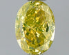GIA 0.57 Fancy Intense Yellow-I2 Oval Diamond