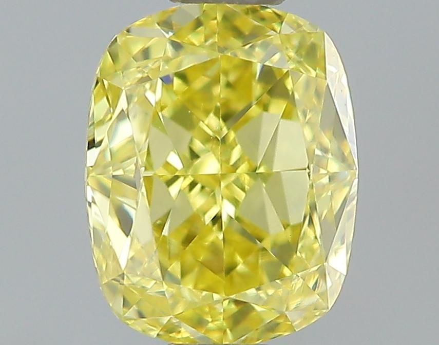 GIA 0.65 Fancy Intense Yellow-VVS1 Cushion Diamond