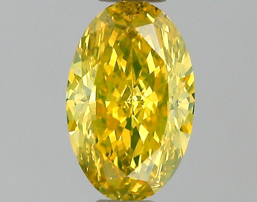 GIA 0.47 Fancy Intense Yellow-SI1 Oval Diamond