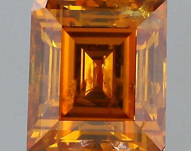 GIA 0.49 Fancy Deep Yellow Orange-I1 Baguette Diamond