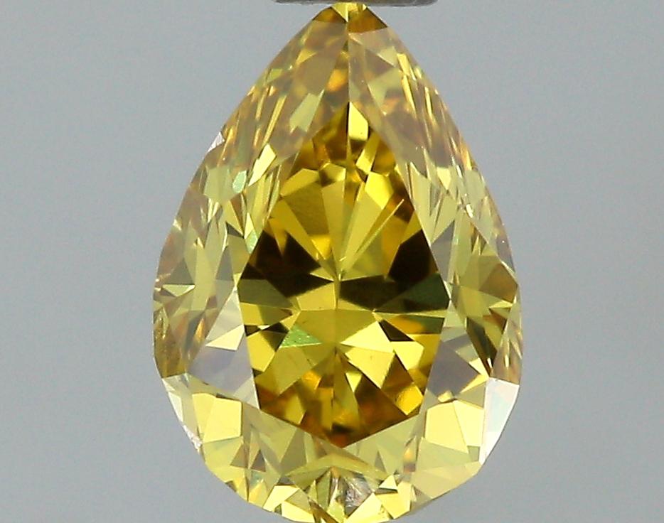GIA 0.46 Fancy Deep Brownish Greenish Yellow-VS2 Pear Diamond