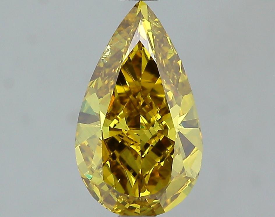 GIA 1.25 Fancy Deep Brownish Greenish Yellow-SI2 Pear Diamond