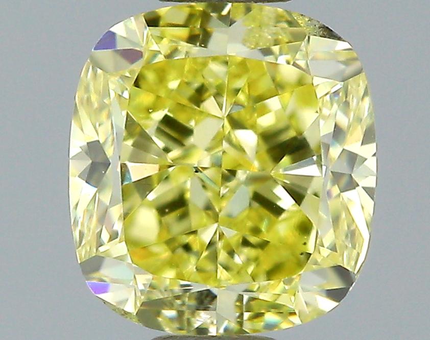 GIA 0.8 Fancy Yellow-VS1 Cushion Diamond
