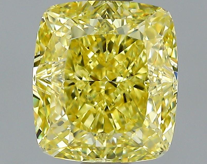 GIA 0.86 Fancy Intense Yellow-VS2 Cushion Diamond