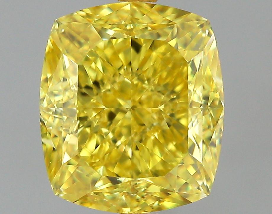 GIA 1.53 Fancy Vivid Yellow-VS1 Cushion Diamond