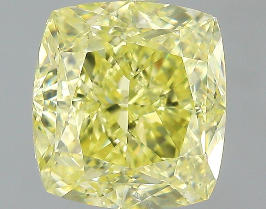 GIA 2.08 Fancy Yellow-VVS2 Cushion Diamond