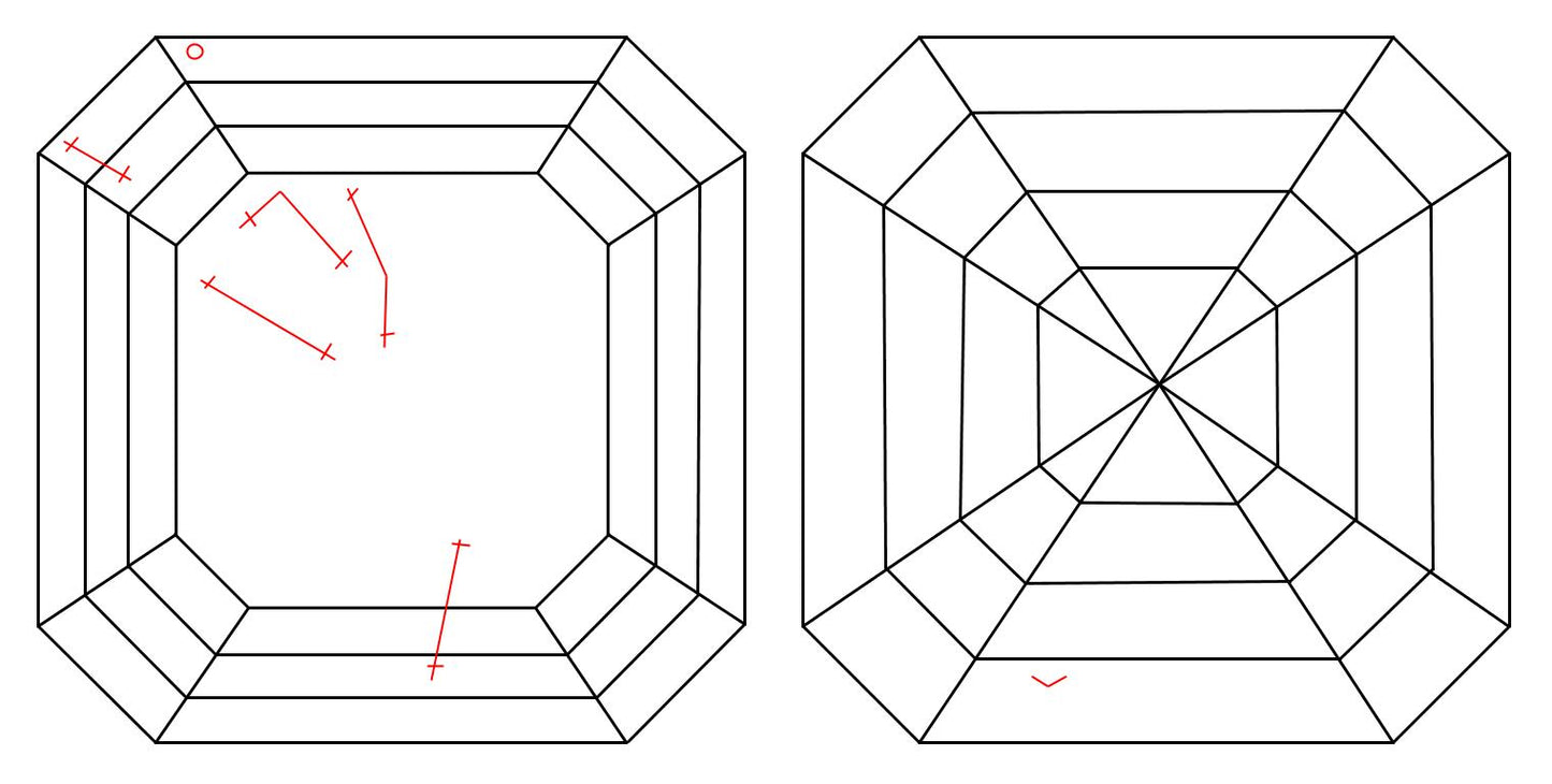 GIA 1.03 I-SI1 Asscher Diamond