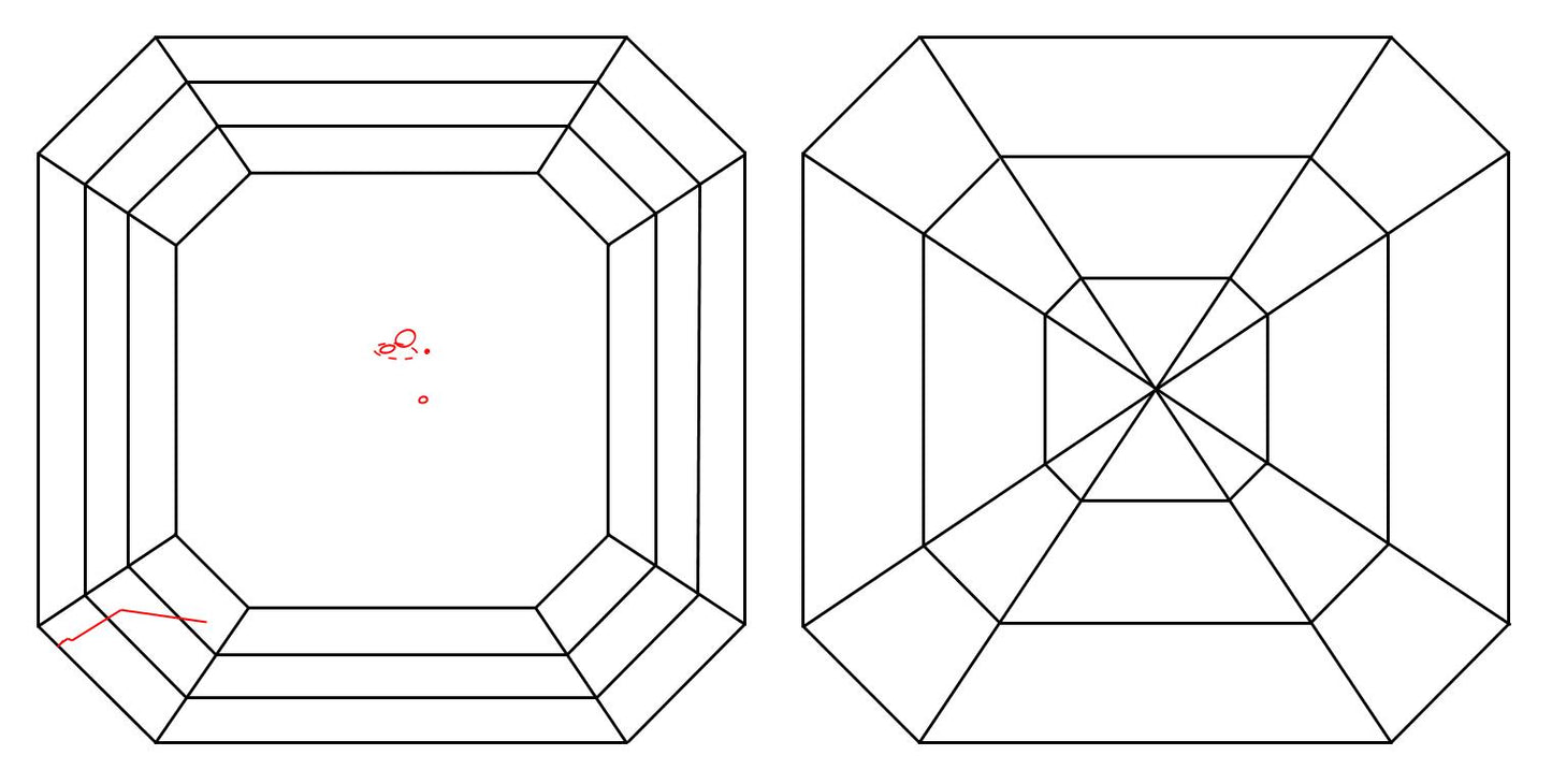 GIA 1.07 I-SI1 Asscher Diamond