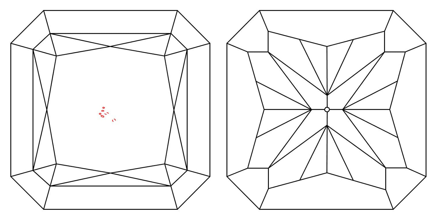 GIA 1.06 H-VS2 Radiant Diamond