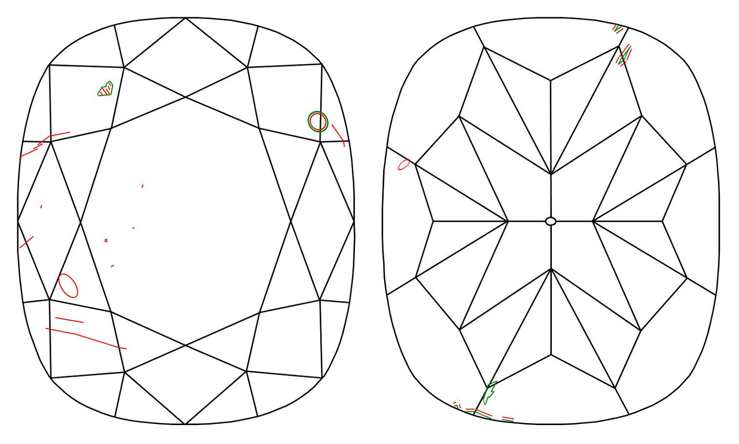 GIA 1 H-SI2 Cushion Diamond
