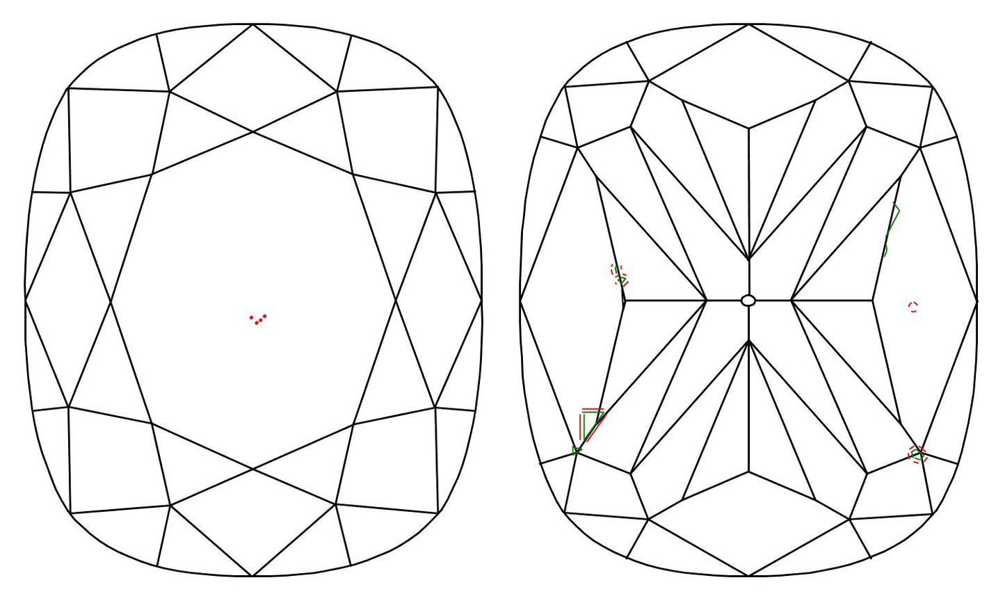 GIA 1.02 I-VVS2 Cushion Diamond