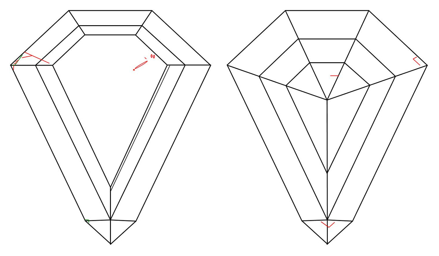 GIA 0.4 Faint Pink-SI1 Shield Diamond