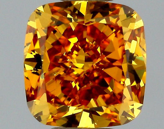 GIA 0.4 Fancy Deep Yellow Orange-SI1 Cushion Diamond