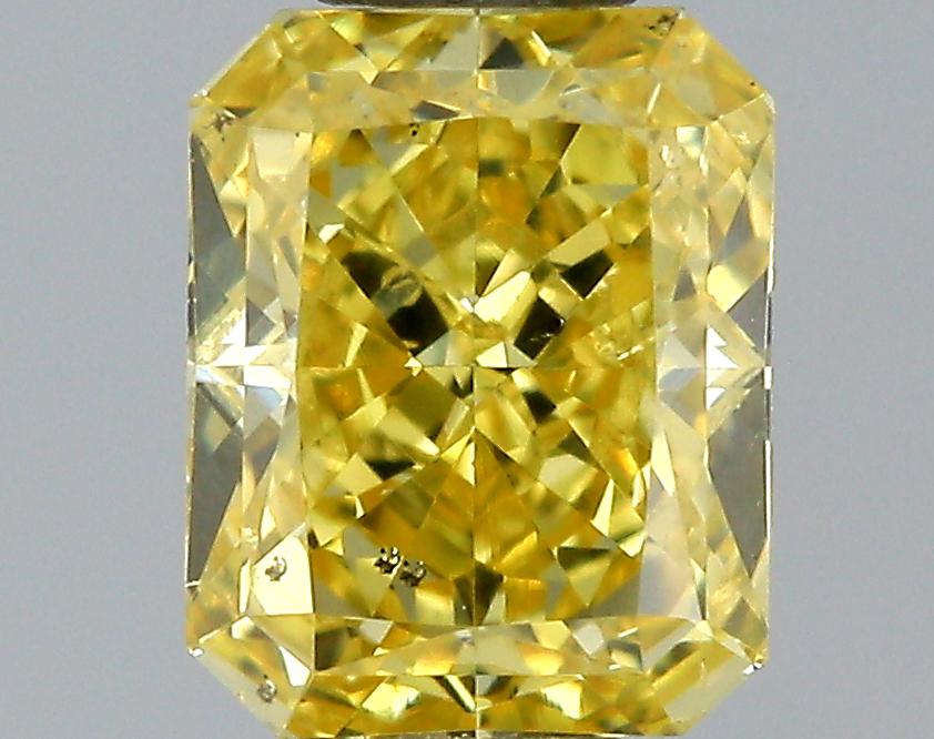 GIA 0.51 Fancy Vivid Yellow-SI2 Radiant Diamond