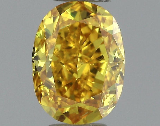 GIA 0.37 Fancy Vivid Orange Yellow-SI2 Oval Diamond