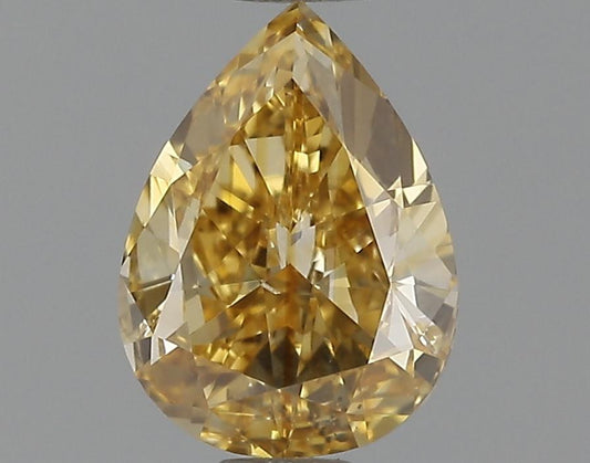 GIA 0.55 Fancy Intense Yellow Orange-VS2 Pear Diamond