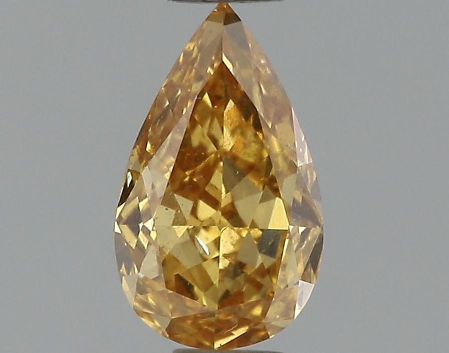 GIA 0.55 Fancy Intense Yellow Orange-SI2 Pear Diamond