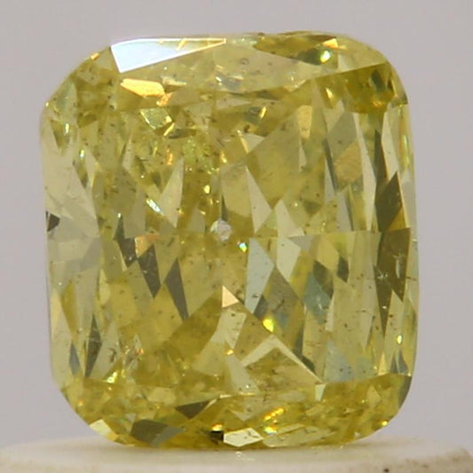 GIA 0.5 Fancy Intense Yellow-SI2 Cushion Diamond