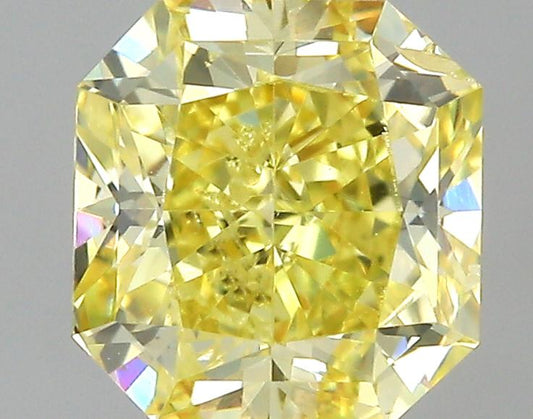 GIA 0.73 Fancy Intense Yellow-SI2 Radiant Diamond