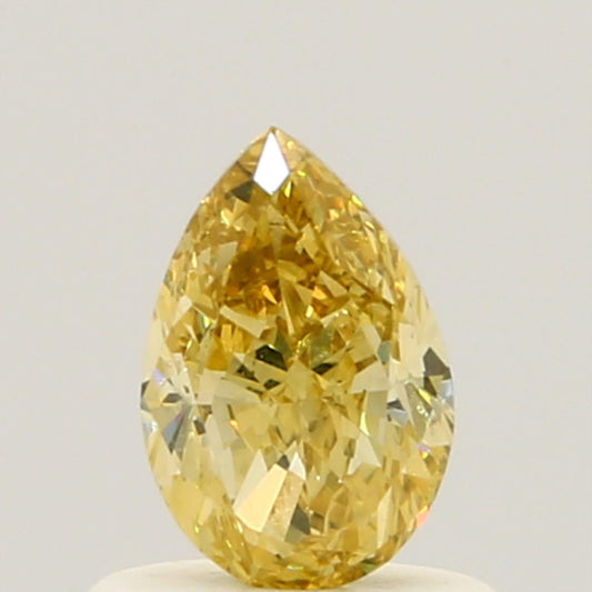 GIA 0.65 Fancy Orangy Yellow-VS2 Pear Diamond