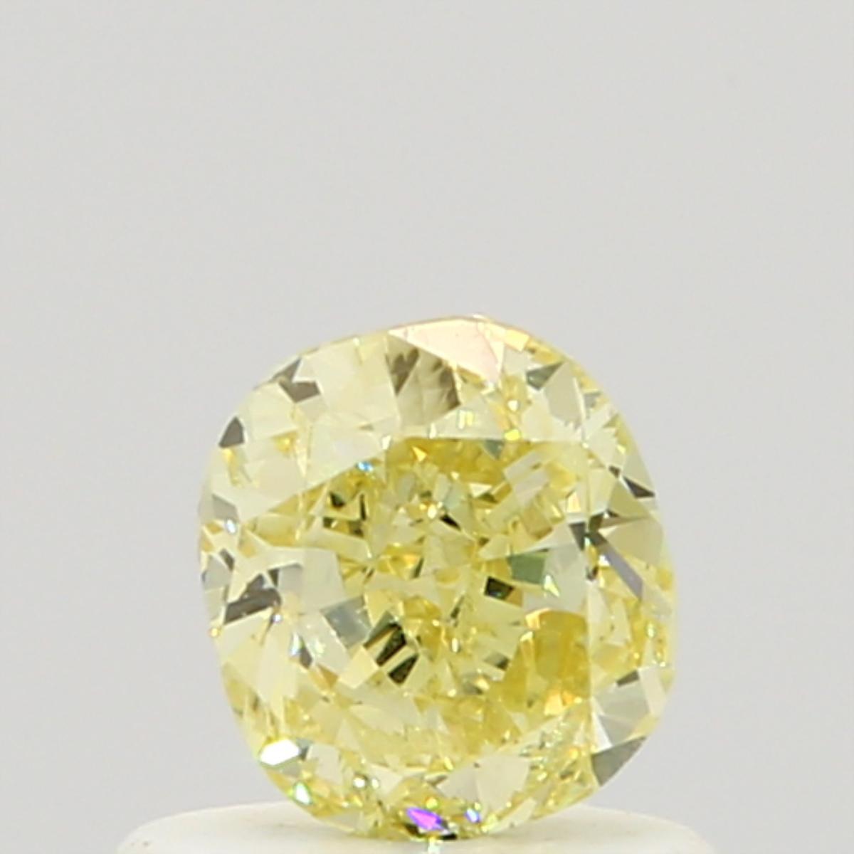 GIA 0.59 Fancy Yellow-VS1 Cushion Diamond