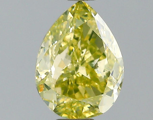 GIA 0.89 Fancy Greenish Yellow-VS1 Pear Diamond