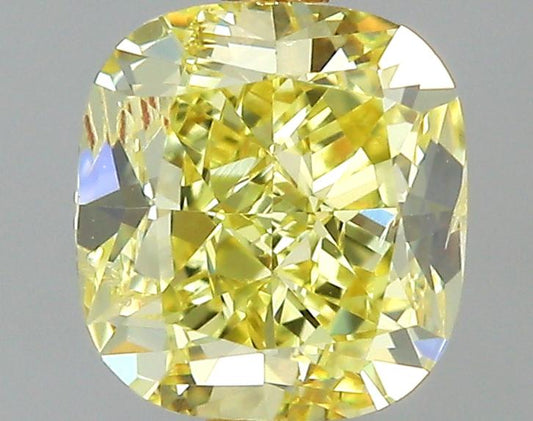 GIA 0.56 Fancy Intense Yellow-SI2 Cushion Diamond