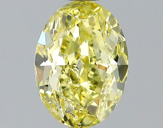 GIA 0.98 Fancy Intense Yellow-SI2 Oval Diamond
