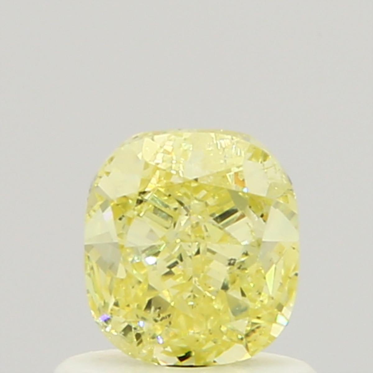 GIA 0.7 Fancy Yellow-SI2 Cushion Diamond