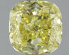 GIA 0.83 Fancy Vivid Yellow-SI2 Cushion Diamond