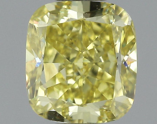 GIA 0.72 Fancy Vivid Yellow-VS1 Cushion Diamond