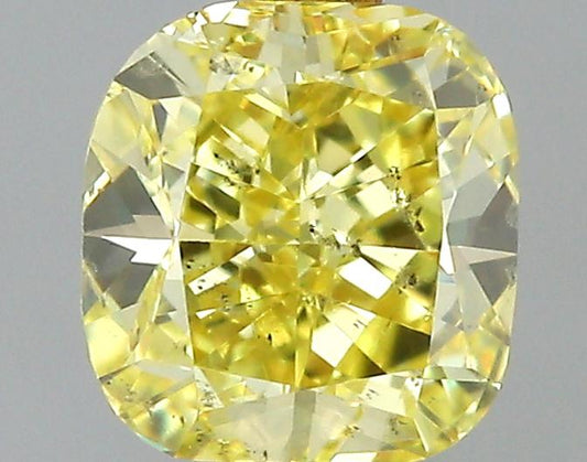 GIA 0.42 Fancy Intense Yellow-SI2 Cushion Diamond