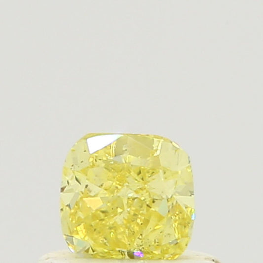 GIA 0.46 Fancy Intense Yellow-SI2 Cushion Diamond
