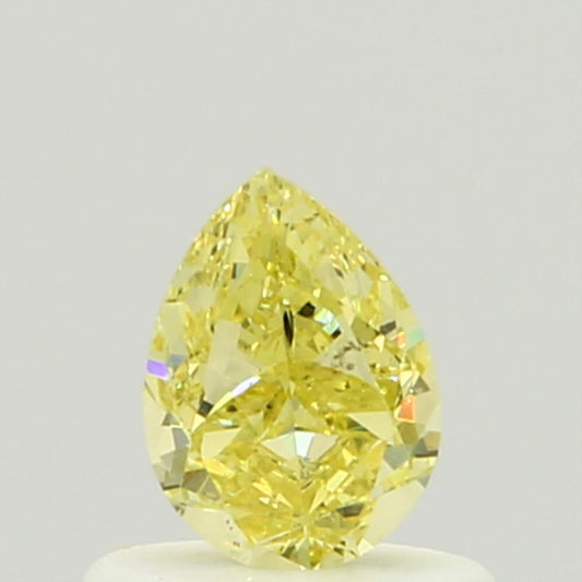 GIA 0.5 Fancy Intense Yellow-SI1 Pear Diamond