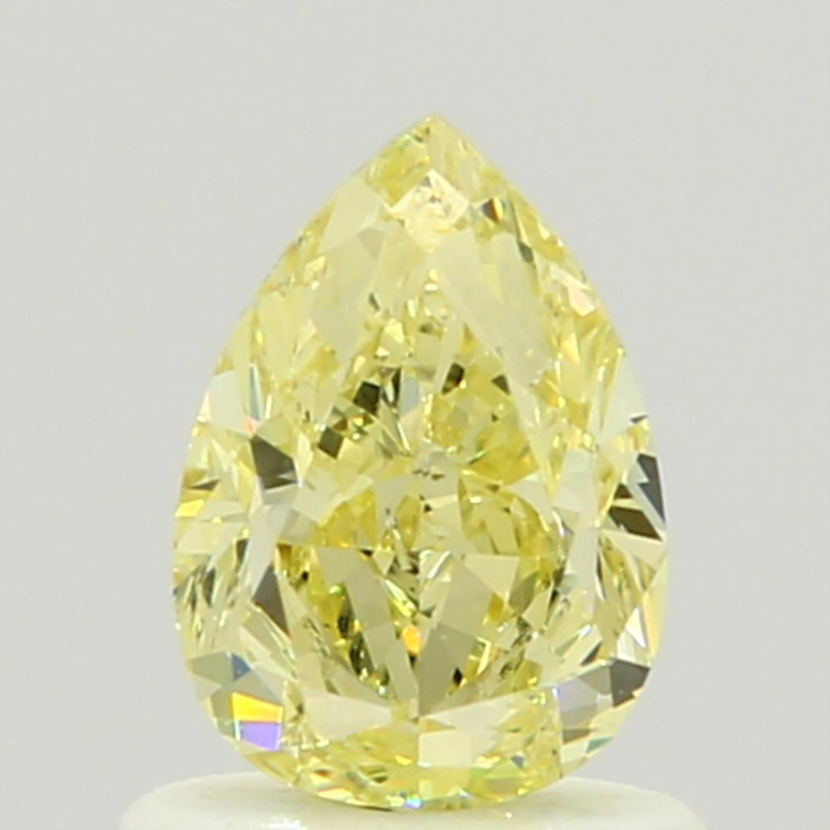 GIA 1.01 Fancy Light Yellow-SI1 Pear Diamond