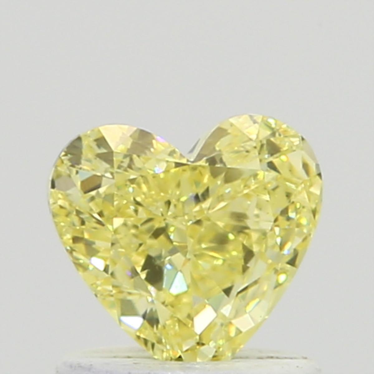 GIA 0.71 Fancy Yellow-VS2 Heart Diamond