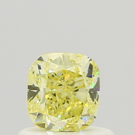 GIA 0.59 Fancy Yellow-VVS2 Cushion Diamond