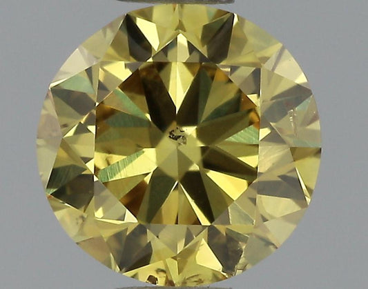 GIA 0.52 Fancy Deep Yellow-SI2 Round Diamond