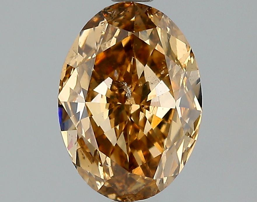 GIA 1.59 Fancy Brown Yellow-SI2 Oval Diamond