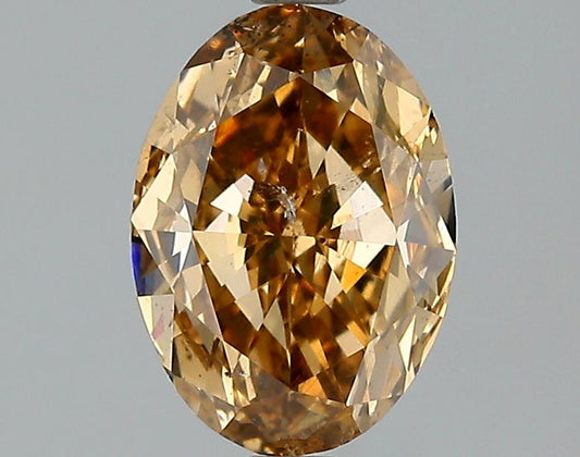 GIA 1.59 Fancy Brown Yellow-SI2 Oval Diamond