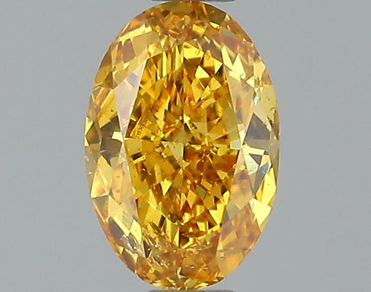 GIA 0.35 Fancy Vivid Yellow Orange-I1 Oval Diamond
