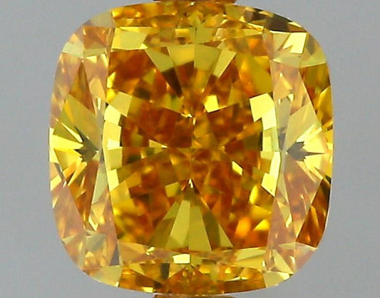 GIA 0.5 Fancy Intense Orange Yellow-VS1 Cushion Diamond
