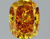GIA 0.92 Fancy Deep Orange Yellow-SI2 Cushion Diamond