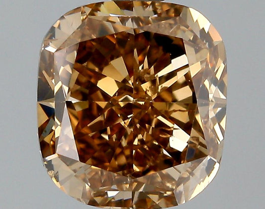 GIA 1.51 Fancy Orange Brown-SI1 Cushion Diamond