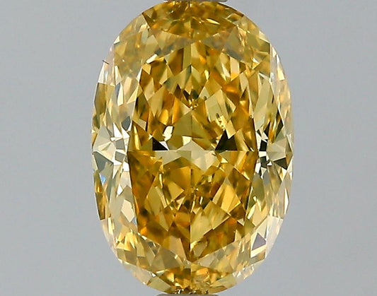 GIA 1.1 Fancy Deep Brownish Orangy Yellow-SI2 Oval Diamond