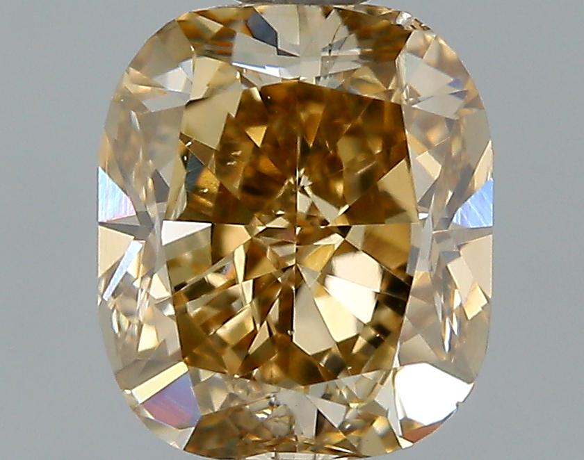GIA 1.01 Fancy Yellow Brown-SI1 Cushion Diamond