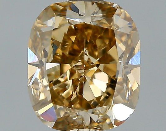 GIA 1.01 Fancy Yellow Brown-SI1 Cushion Diamond